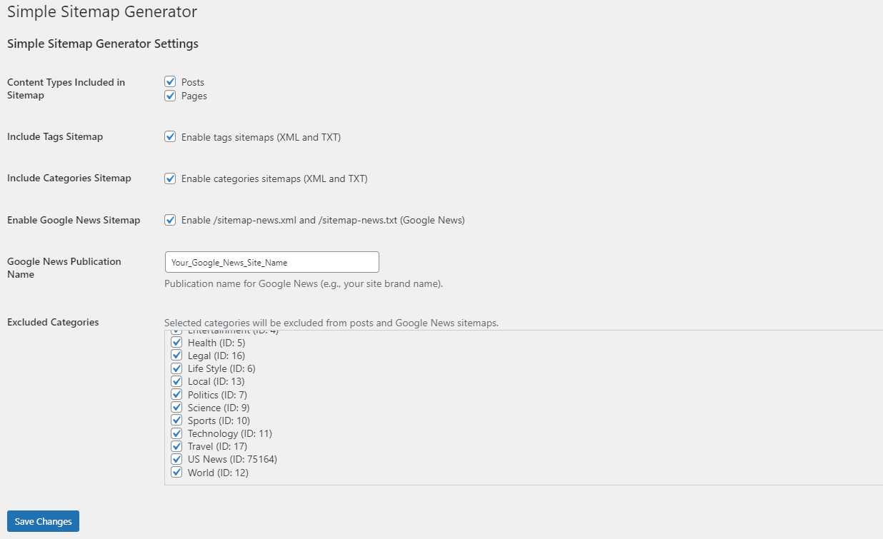 Simple Sitemap Generator